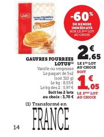 GAUFRES FOURREES LOTUS