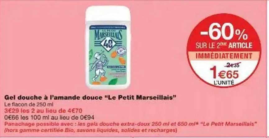 Gel douche à l’amande douce “Le Petit Marseillais”
