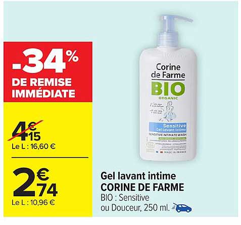 Gel lavant intime CORINE DE FARME