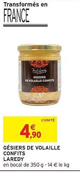 GÉSiers DE VOLAILLE CONFITS LAREDY