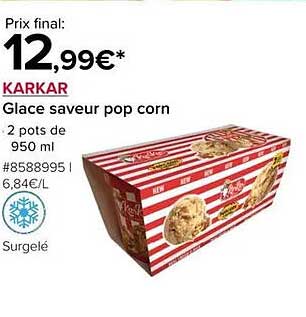 Glace saveur pop corn