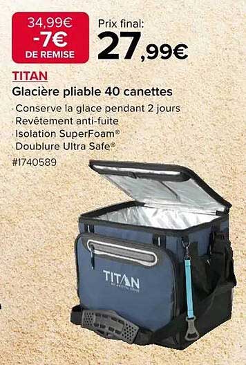 Glacière pliable 40 canettes