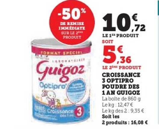 GUIGOZ OPTIPRO CROISSANCE 3 POUDE DE 1 AN