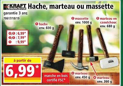 Hache, marteau ou massette