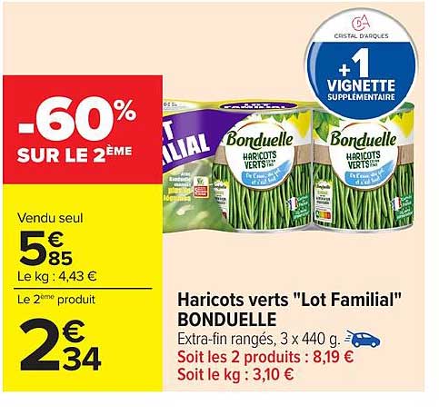 Haricots verts "Lot Familial" BONDUELLE
