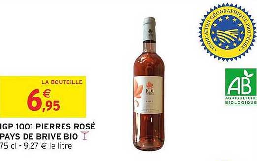 IGP 1001 PIERRES ROSÉ PAYS DE BRIVE BIO