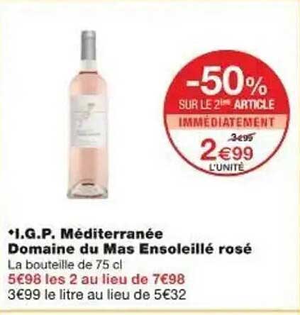 I.G.P. Méditerranée Domaine du Mas Ensoleillé rosé