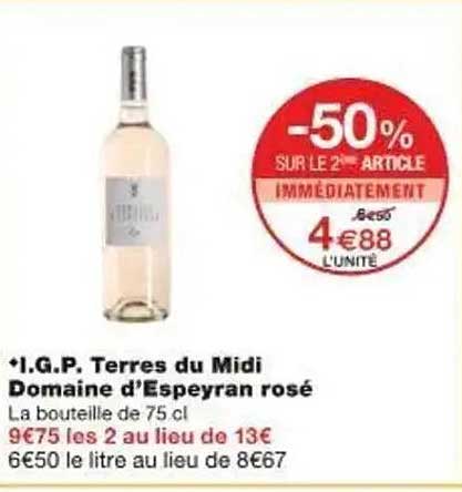 I.G.P. Terres du Midi Domaine d’Espeyran rosé
