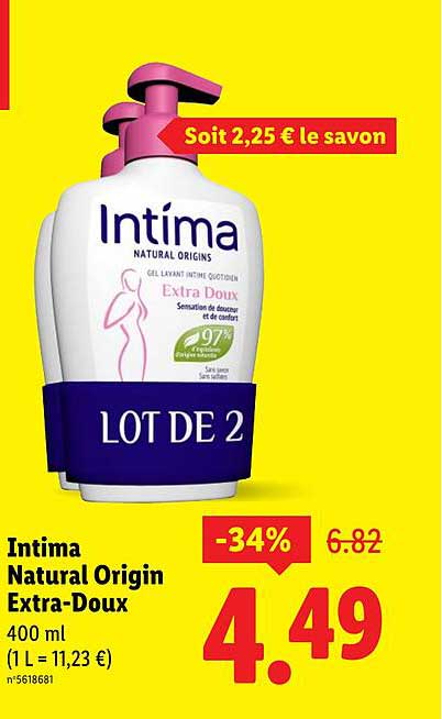 Intima Natural Origin Extra-Doux Lot de 2