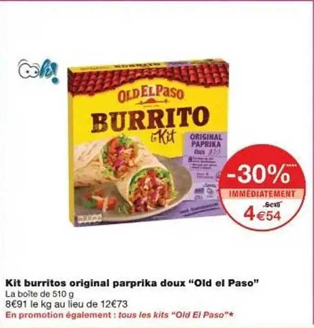 Kit burritos original paprika doux "Old el Paso"