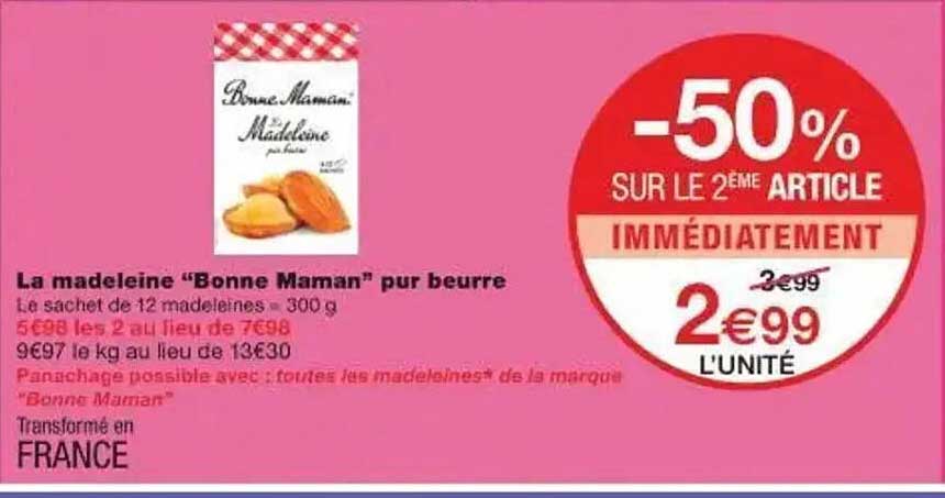 La madeleine "Bonne Maman" pur beurre