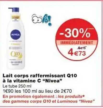 Lait corps raffermissant Q10 à la vitamine C "Nivea"