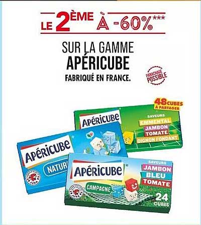 LE 2ÈME À -60*** SUR LA GAMME APÉRICUBE FABRIQUÉ EN FRANCE
