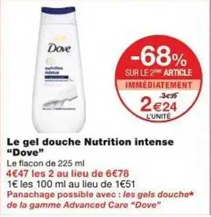 Le gel douche Nutrition intense "Dove"