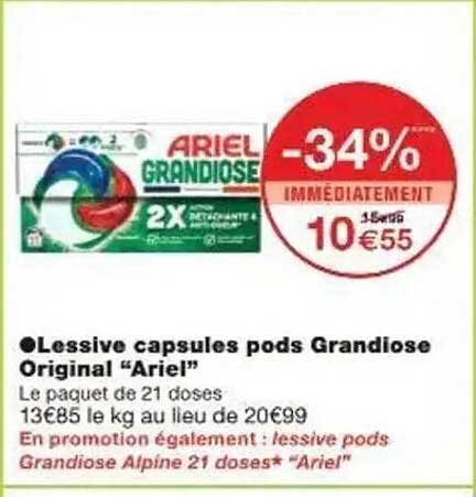 Lessive capsules pods Grandiose Original “Ariel”
