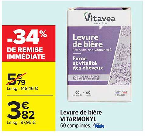 Levure de bière VITARMONYL 60 comprimés