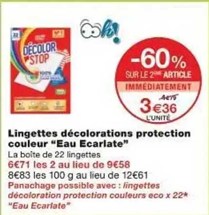 Lingettes décolorations protection couleur “Eau Ecarlate”
