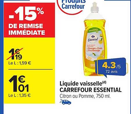 Liquide vaisselle(d) CARREFOUR ESSENTIAL