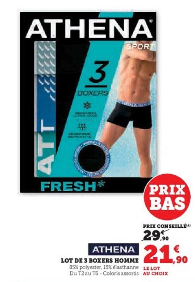 LOT DE 3 BOXERS HOMME