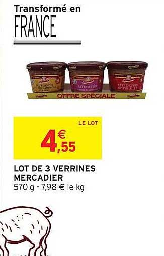 LOT DE 3 VERRINES MERCADIER