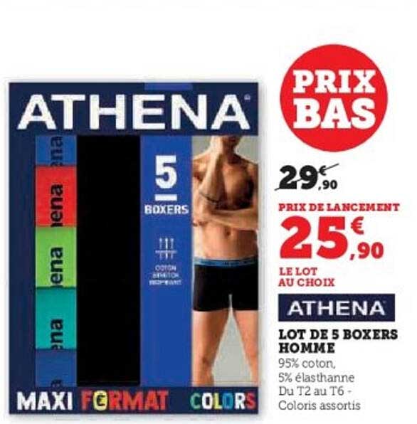 LOT DE 5 BOXERS HOMME