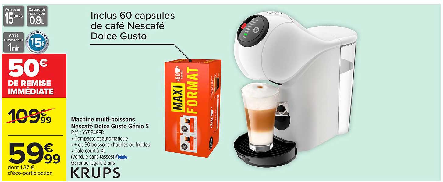 Machine multi-boissons Nescafé Dolce Gusto Génio S