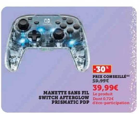 MANETTE SANS FIL SWITCH AFTERGLOW PRISMATIC PDP