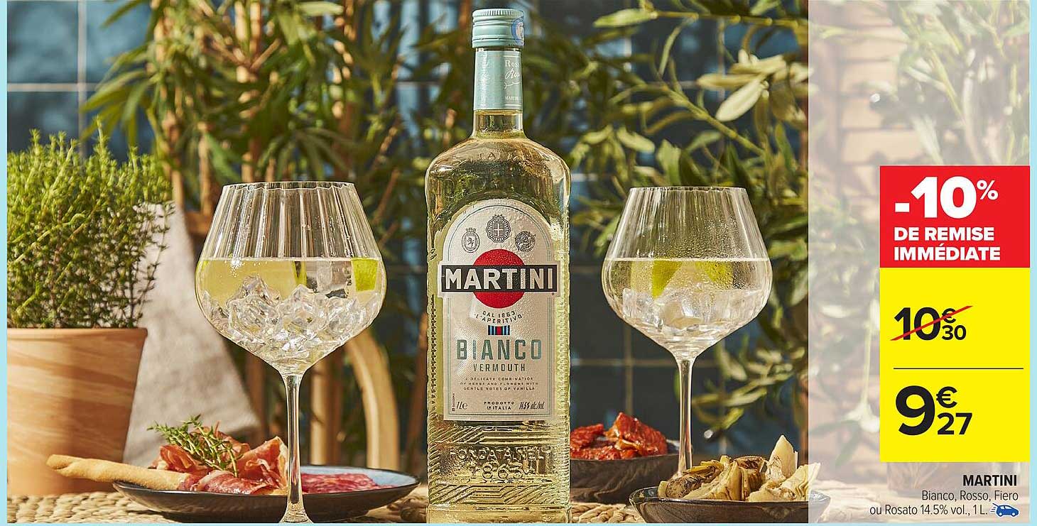 MARTINI Bianco, Rosso, Fiero ou Rosato 14.5% vol., 1 L.
