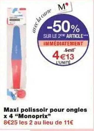 Maxi polissoir pour ongles x 4 "Monoprix"