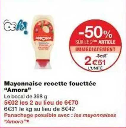 Mayonnaise recette fouettée "Amora"