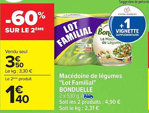Mélange de légumes 'Lot Familial' BONDUELLE