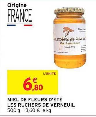 MIEL DE FLEURS D'ÉTÉ LES RUCHERS DE VERNEUIL