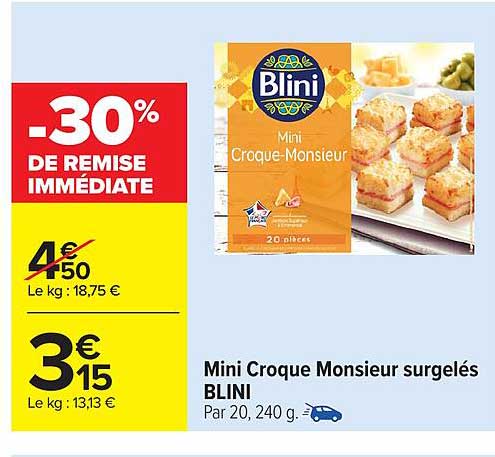 Mini Croque Monsieur surgelés BLINI