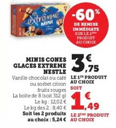 MINIS CONES GLACES EXTREME NESTLE