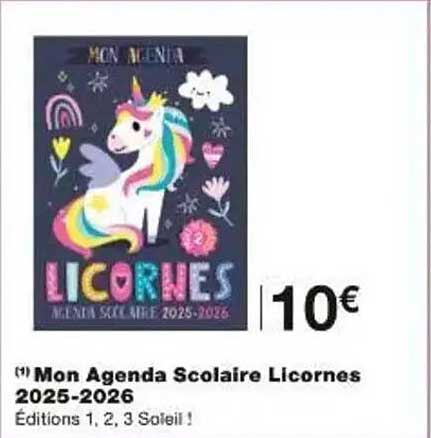 Mon Agenda Scolaire Licornes 2025-2026