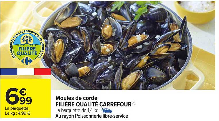 Moules de corde FILIÈRE QUALITÉ CARREFOUR