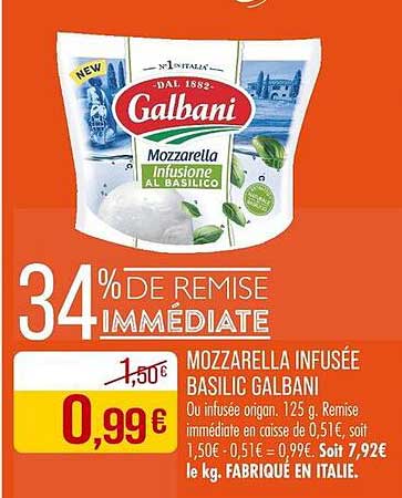 MOZZARELLA INFUSÉE BASILIC GALBANI