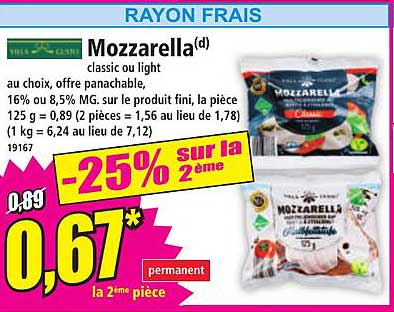 Mozzarella(d) classic ou light
