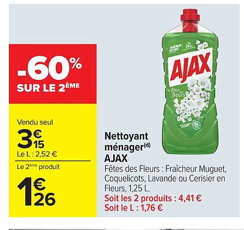 Nettoyant ménage(r) AJAX Fêtes des Fleurs