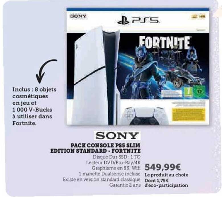PACK CONSOLE PS5 SLIM EDITION STANDARD - FORTNITE