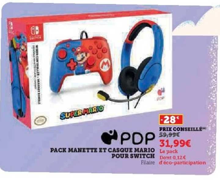 PACK MANETTE ET CASQUE MARIO POUR SWITCH