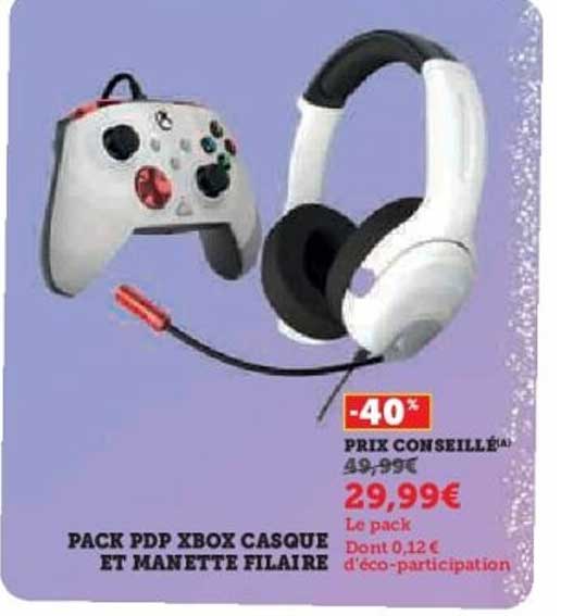 PACK PDP XBOX CASQUE ET MANETTE FILAIRE