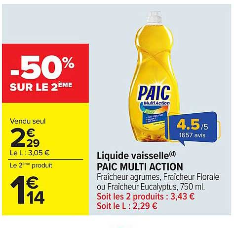 PAIC MULTI ACTION - Liquide vaisselle