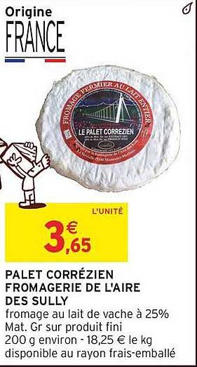 PALET CORRÉZIEN FROMAGERIE DE L'AIRE DES SULLY