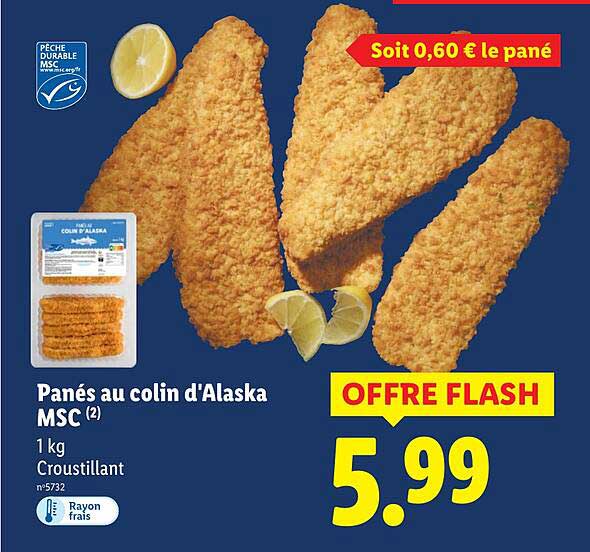 Panés au colin d'Alaska MSC