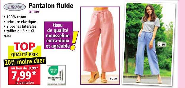 Pantalon fluide femme
