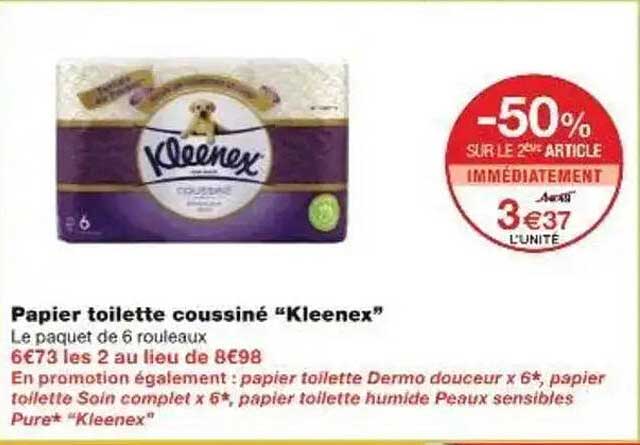 Papier toilette coussiné "Kleenex"