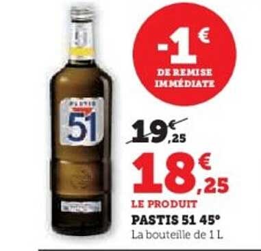 PASTIS 51 45° La bouteille de 1 L