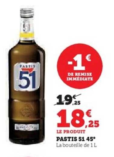 PASTIS 51 45° La bouteille de 1 L