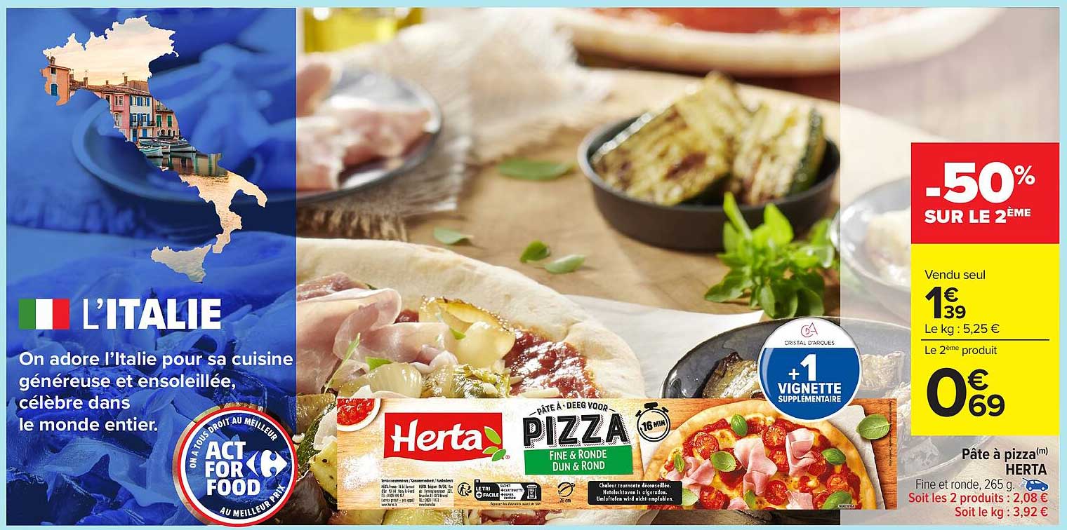 Pâte à pizza HERTA -50% SUR LE 2ÈME
